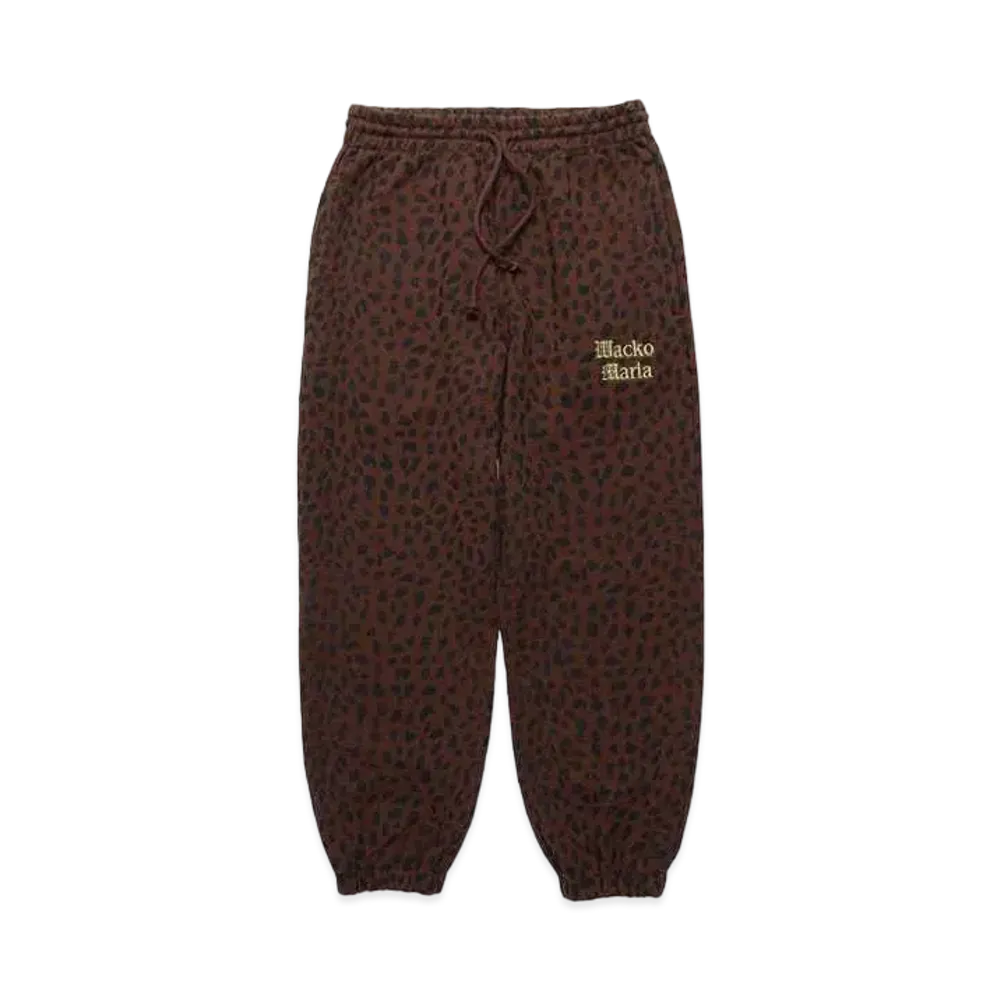 WACKO MARIA Leopard Washed Heavy Weight Sweat Pants "Brown"
