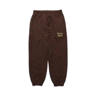 WACKO MARIA Leopard Washed Heavy Weight Sweat Pants "Brown"