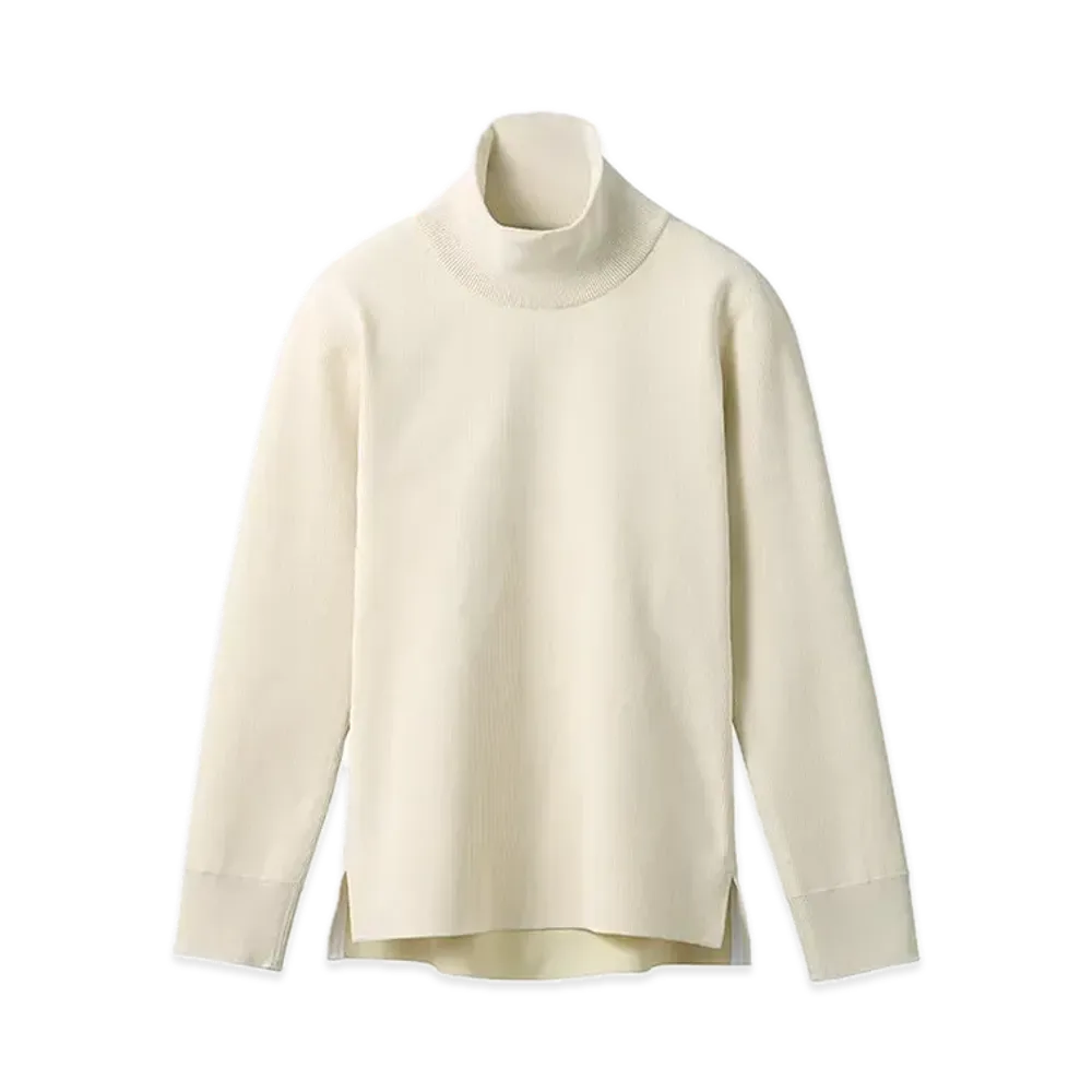 DESCENTE ALLTERRAIN Fusion Knit High Neck T-Shirt "Ecru White"