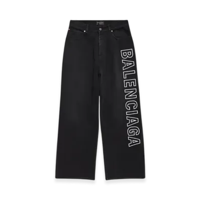 BALENCIAGA Outline Baggy Pants "Black"