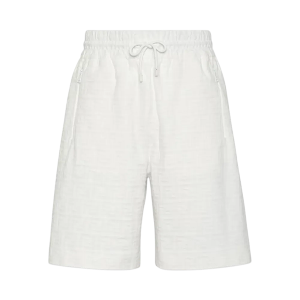FENDI Men's Bermudas Short Pants in FF Cotton "White"