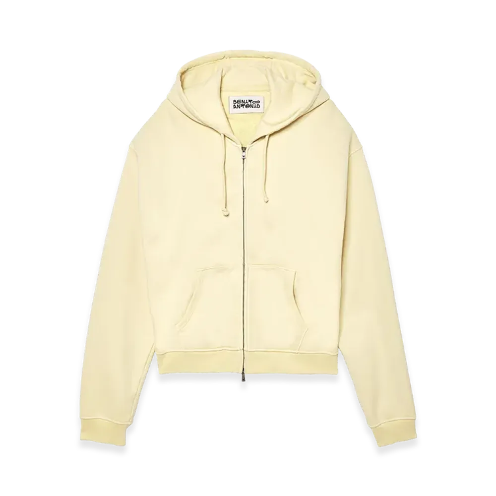 ZARA x Bad Bunny Benito Antonio Cropped Fit Zip Hoodie "Butter"