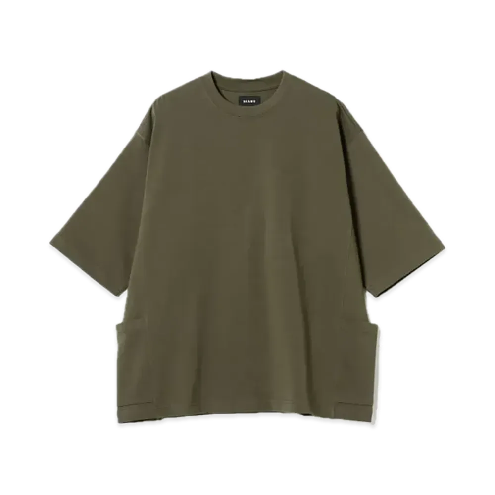 BEAMS Side Pocket Loose T-Shirt "Olive"