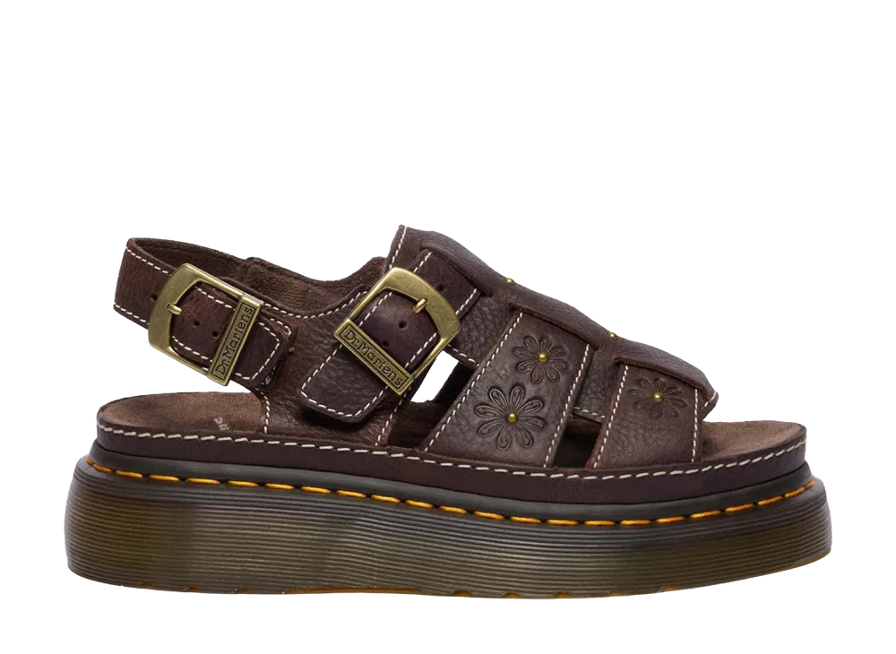 Dr.Martens Wrenlie Open Flower Sandals "Dark Brown"
