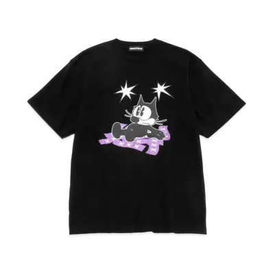 GOD SELECTION XXX x FELIX THE CAT T-SHIRT GX-A22-FEST-01 "Black/Purple"