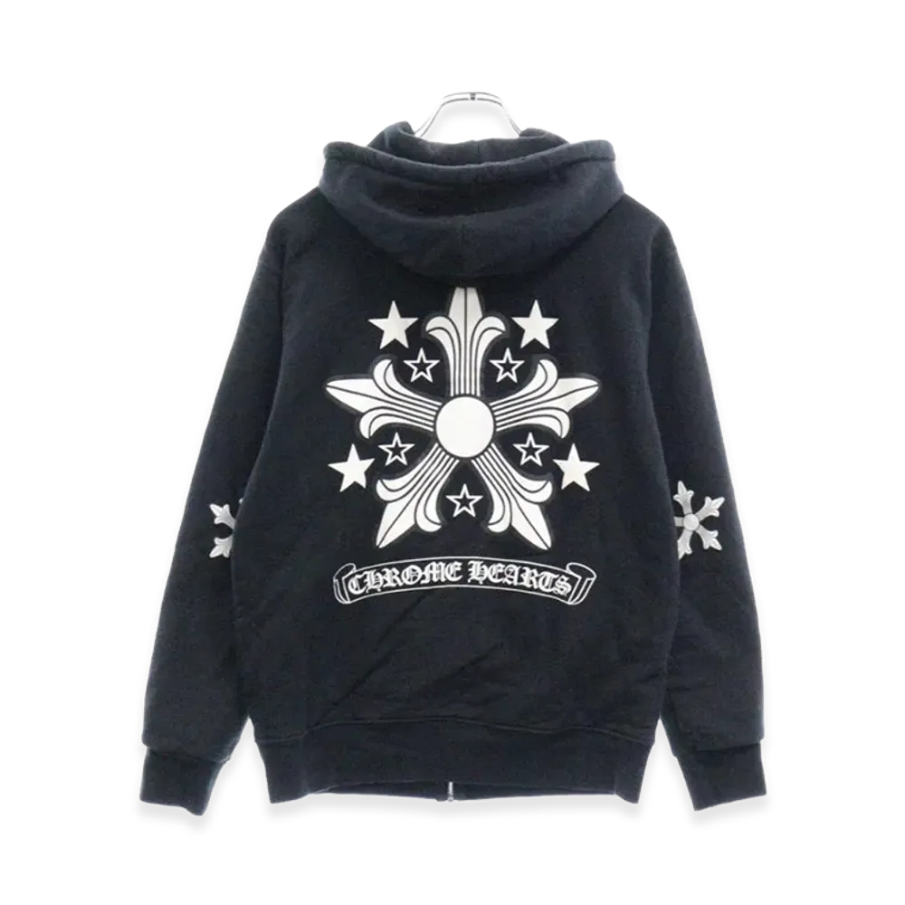Chrome Hearts Back Star Print Thermal Zip Hoodie "Black"