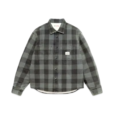 Stussy Sherpa Lined Buffalo Plaid Shirt "Grey"