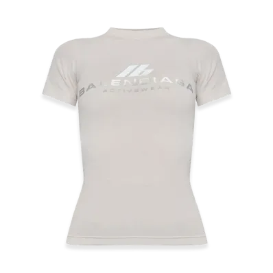 BALENCIAGA Women's T-Shirt Activewear Aderente "Off White"
