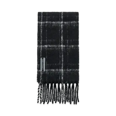 OUR LEGACY Women's Estate Scarf "Black Fuzzy Alpaca Check"
