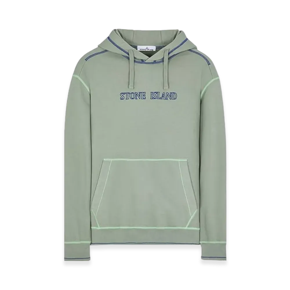 Stone Island 60678 Brushed Cotton Fleece Hooded Sweatshirt - 23FW "Sage Green"