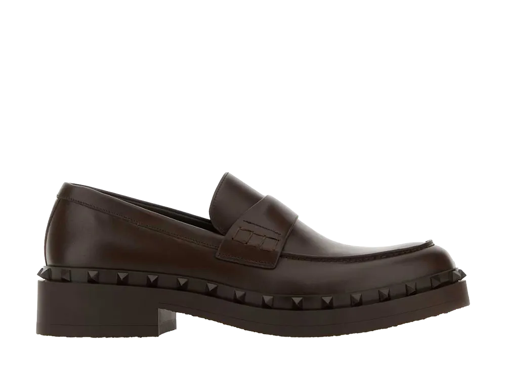 Valentino Garavani Brown Leather Loafers "Brown"