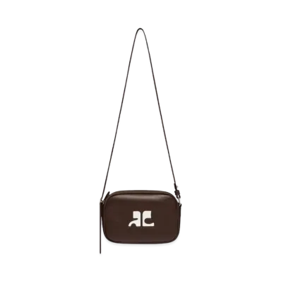 Courreges Reedition Leather Camera Bag "Chocolate"