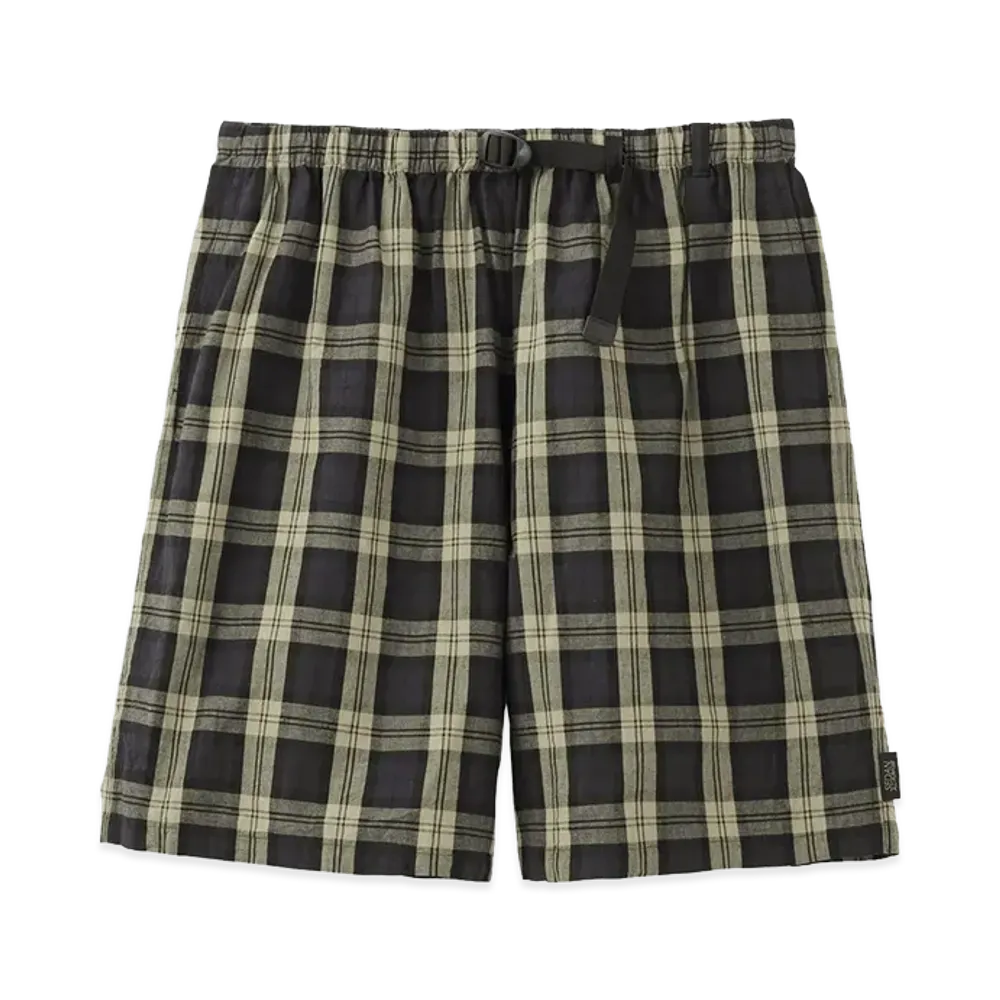 SEDAN ALL-PURPOSE Cotton Linen Plaid Shorts "Khaki/Navy"