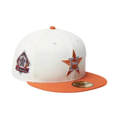 NEW ERA 59Fifty MLB Cooperstown 2-Tone Houston Astros "Chrome/Fight Orange"