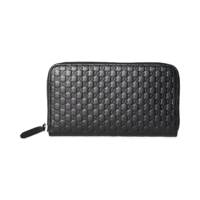GUCCI Micro Guccissima Zip Around Wallet "Black"