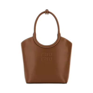 MIU MIU Women's Caramel Leather Ivy Handbag "Brown"