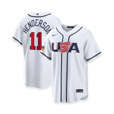 Nike 2026WBC World Baseball Classic Gunnar Henderson USA Baseball Home Stadium Jersey "White"
