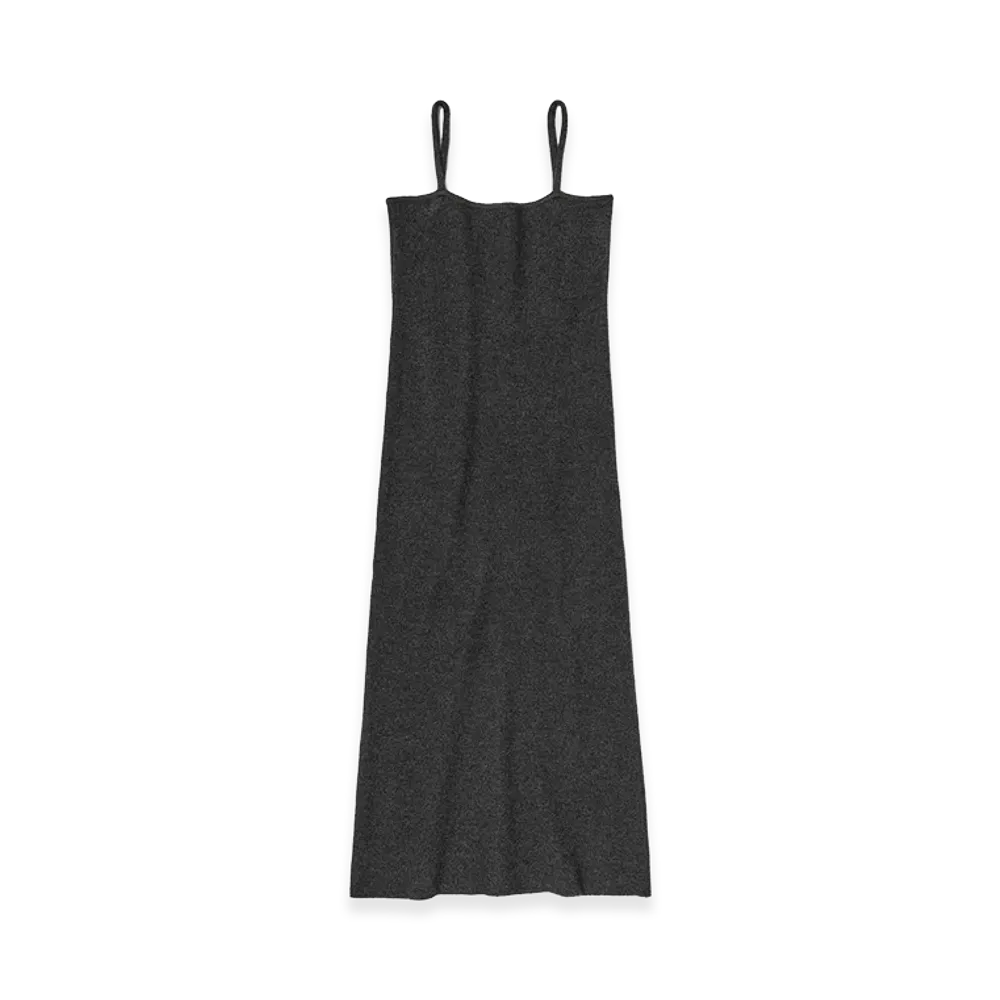 AURALEE Women's Smooth Fulled Wool Knit Dress "Charcoal"
