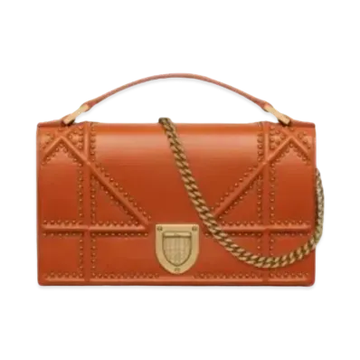 Dior Cannage Pattern Lambskin Wallet "Orange"