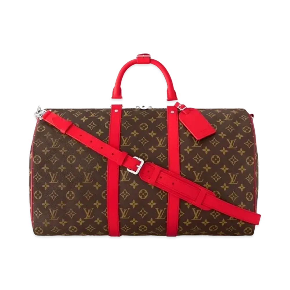 Louis Vuitton Keepall Bandouliere 50 Monogram Macassar Canvas "Rouge"