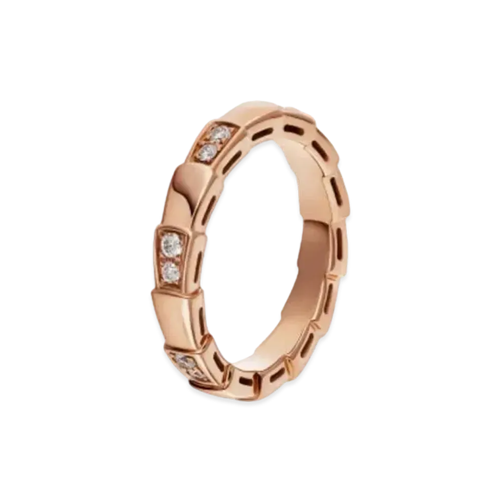 BVLGARI Serpenti Viper Ring Diamond "Pink Gold"