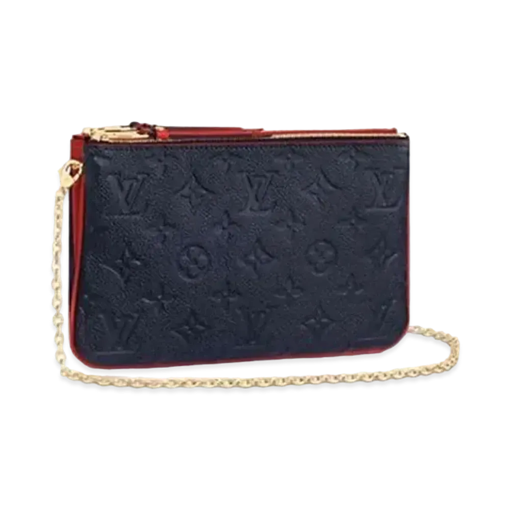 Louis Vuitton Monogram Empreinte Leather Pochette Double Zip "Marine Rouge"