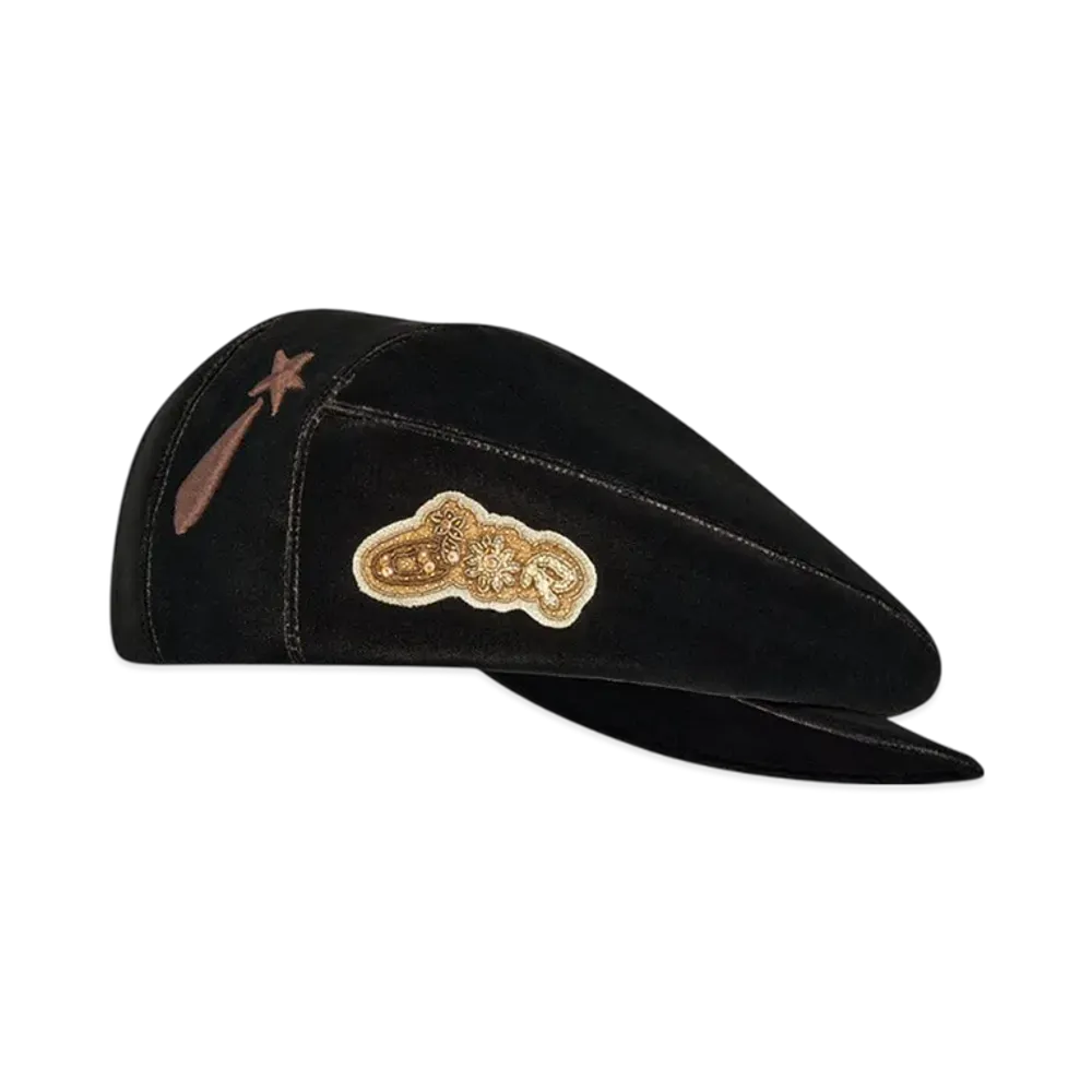Dior x Lewis Hamilton Flat Cap in Velvet "Brown"
