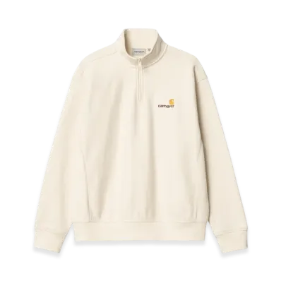 Carhartt WIP Half Zip American Script Sweatshirt "Natural"