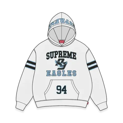 Supreme Rhinestone Eagle Hooded Sweatshirt "White"
