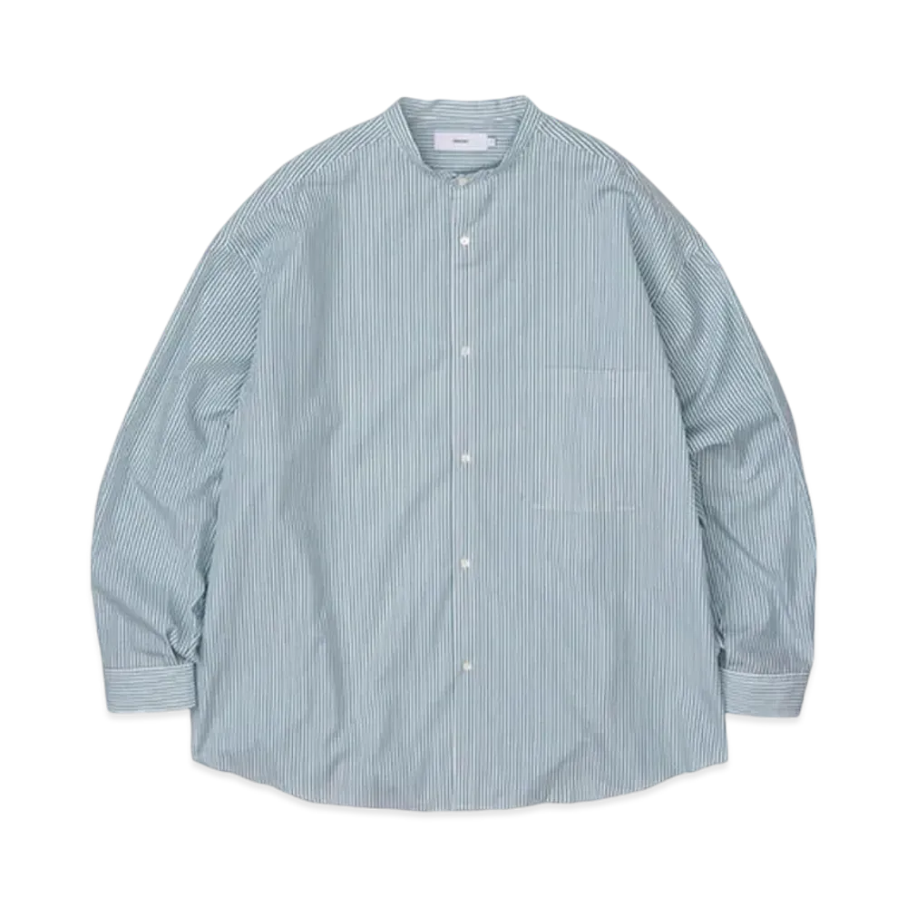 Graphpaper Broad L/S Oversized Band Collar Shirt "Yellow Stripe"