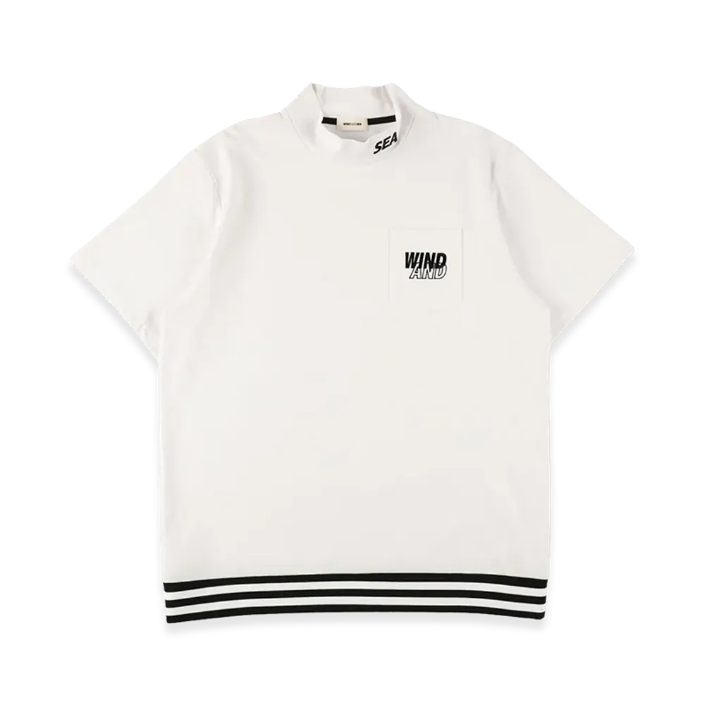 WIND AND SEA S/S Mock Neck Logo Knit "Offwhite"
