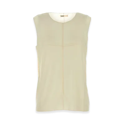 KHAITE Women's Stretch Cupro Allo Top "Cream/Yellow"