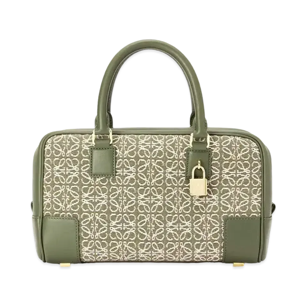LOEWE Amazona 23 In Anagram Jacquard And Calfskin "Green/Avocado Green"