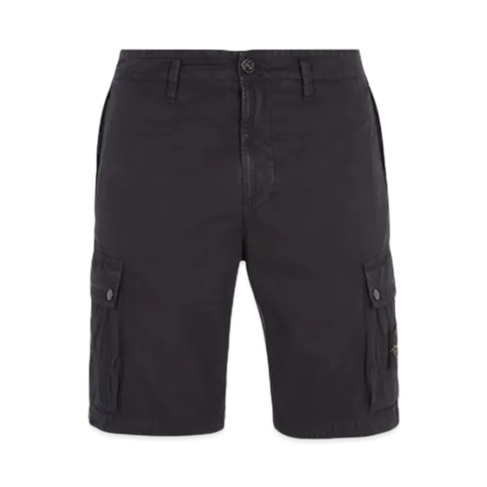 Stone Island L11WA Old Treatment Slim Fit Cargo Bermuda Shorts - 24SS "Black"