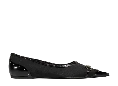 GUCCI Point-Toe Studded Loafer "Black"