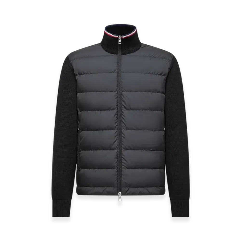 MONCLER Padded Zip-Up Cotton Cardigan "Black"