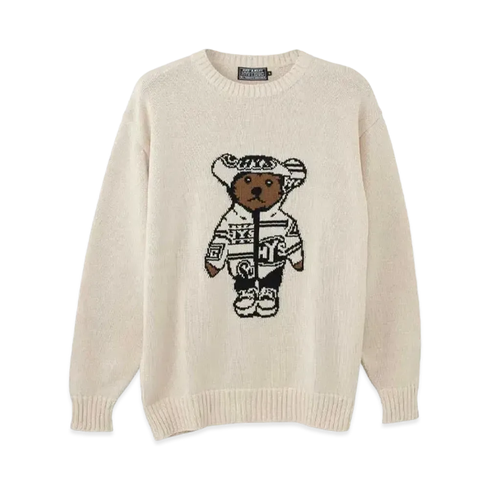 HYSTERIC GLAMOUR Hysteric Teddy Jacquard Setter "White"