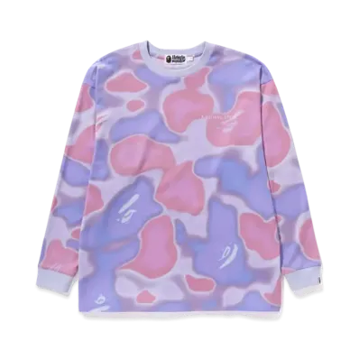 A BATHING APE Ladies Liquid Camo L/S Tee "Purple"