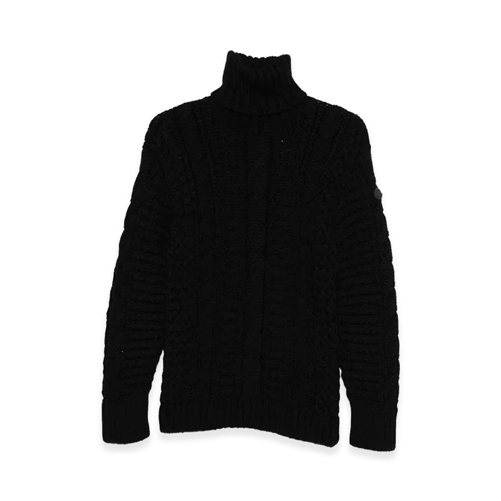 MONCLER Women's Edward Enninful Tricot Turtleneck Sweater "Black"