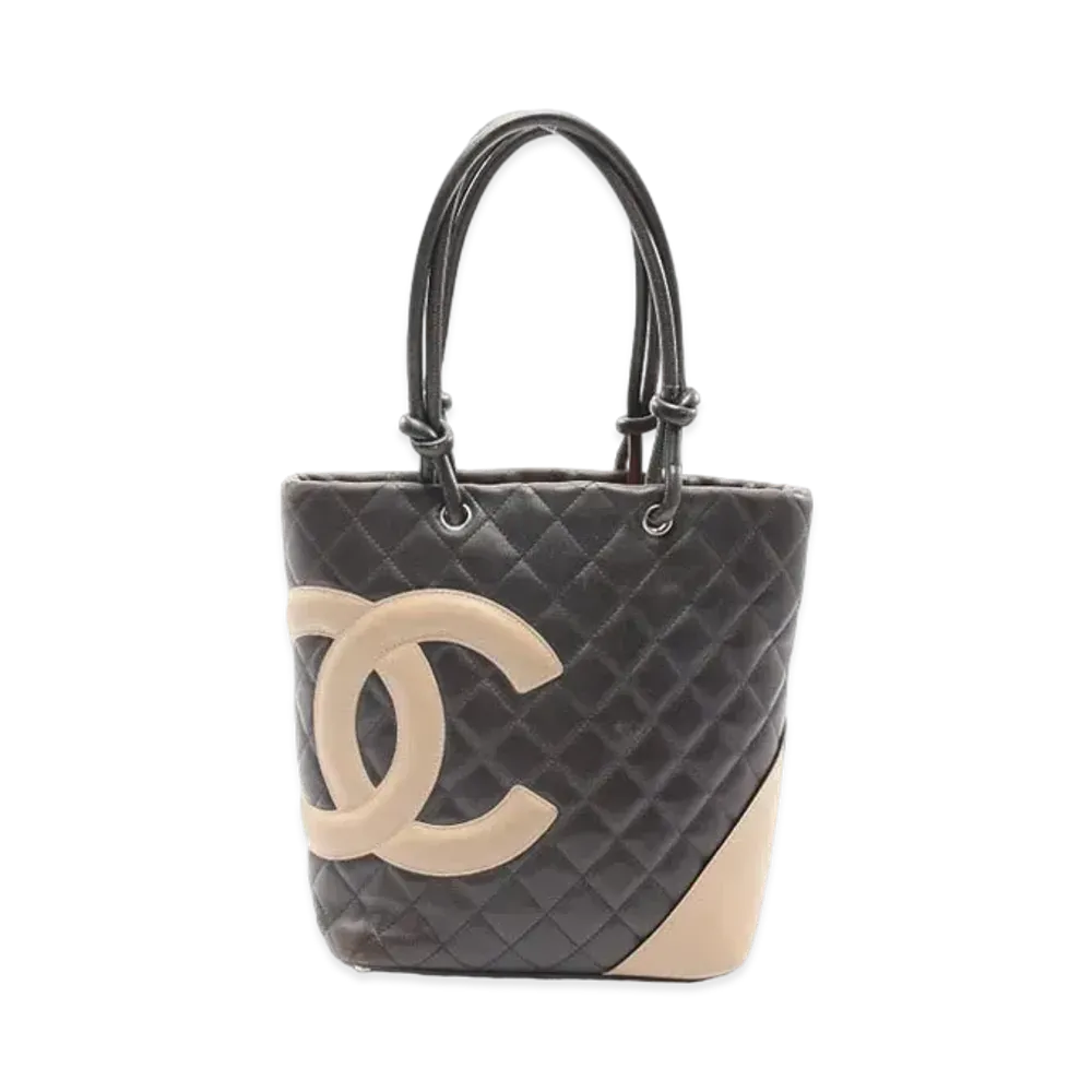CHANEL Cambon Line Medium Tote Bag MM "Dark Brown/Beige"