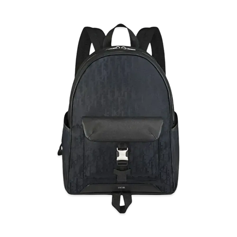 Dior Explorer Backpack Oblique Mirage Technical Fabric & Grained Calfskin "Black"