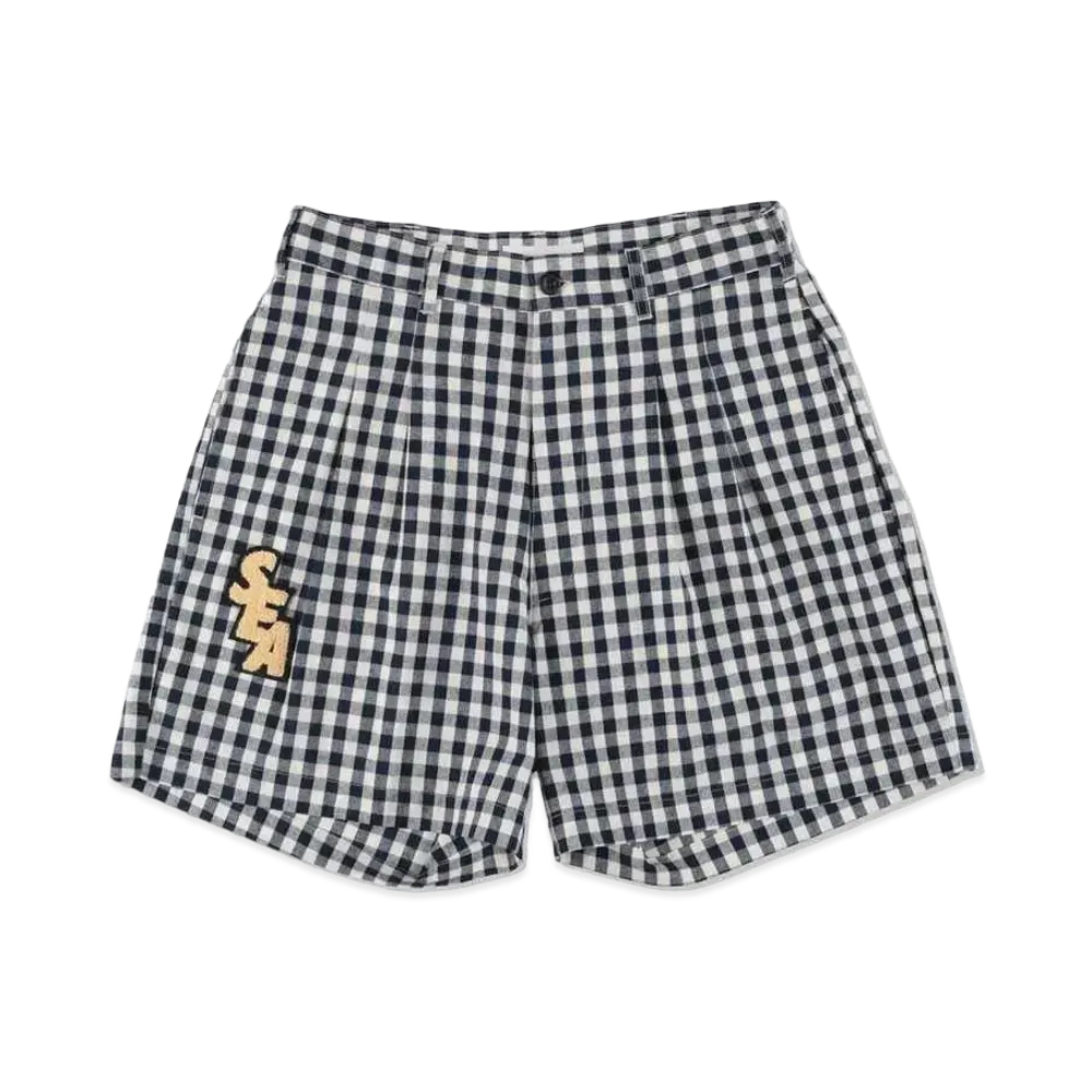 WIND AND SEA S_E_A GINGHAM PLAID SHORTS "Navy"