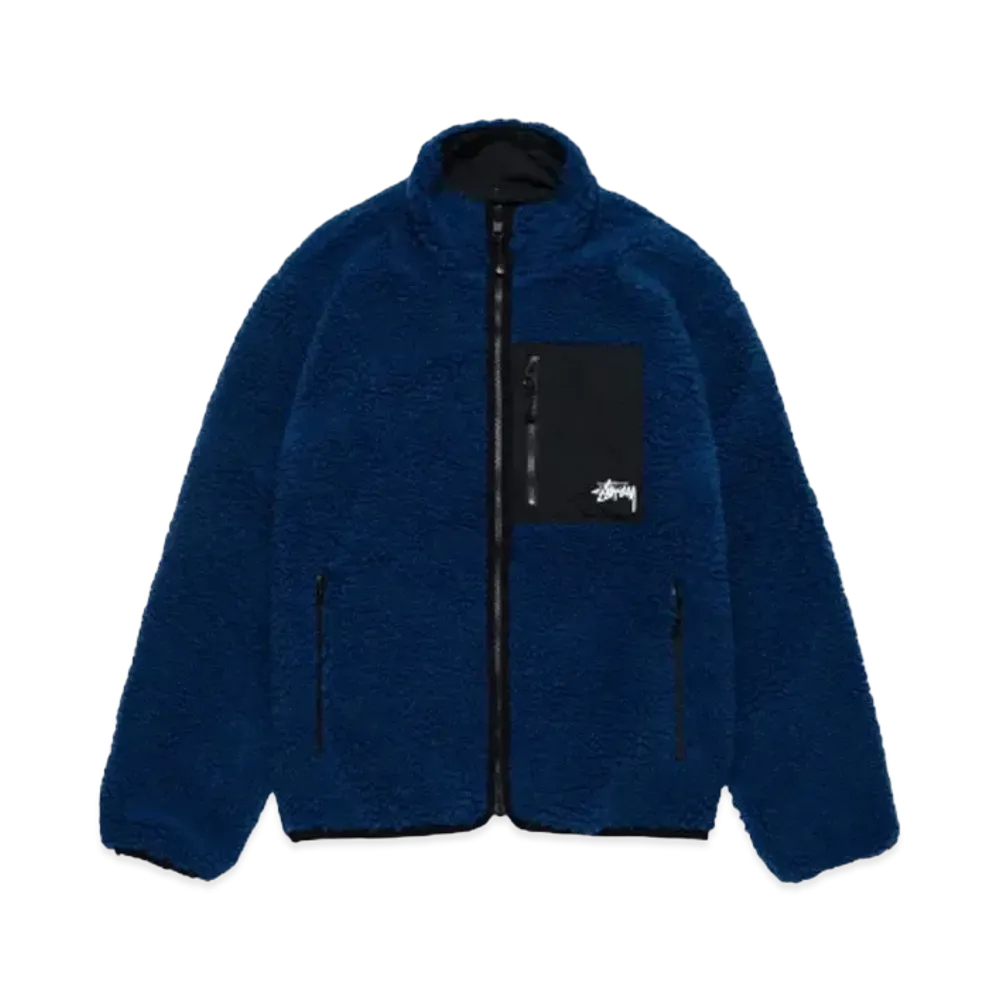 Stussy Sherpa Reversible Jacket "Weathered Blue"