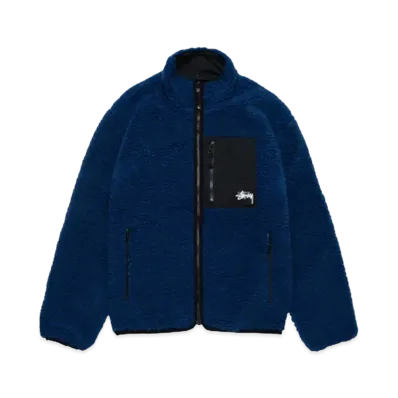Stussy Sherpa Reversible Jacket "Weathered Blue"