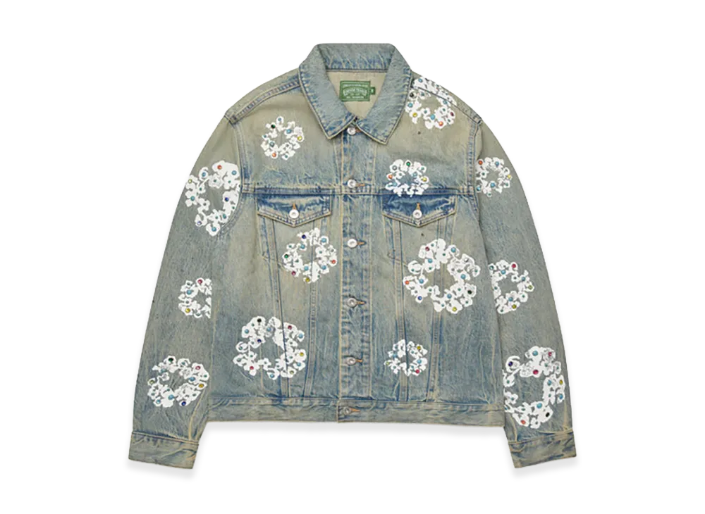 DENIM TEARS Studded Cotton Wreath Denim Jacket "Dirty Wash"