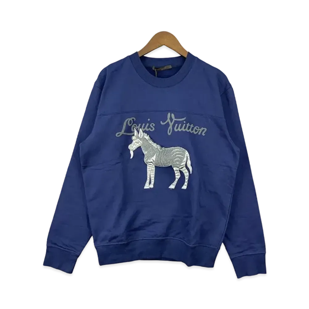 Louis Vuitton x Chapman Brothers Zebra Sweat Shirt "Blue"