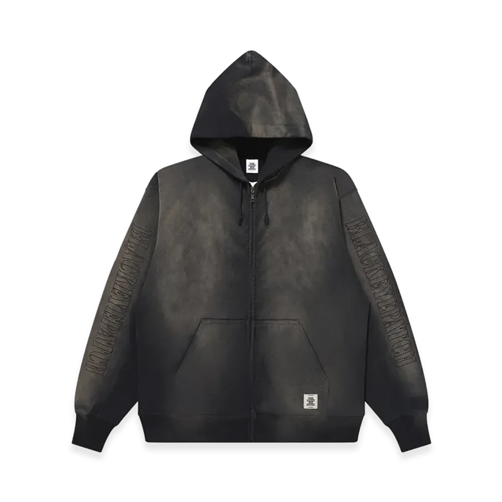 BlackEyePatch Stencil Logo Embroidered Faded Hoodie "Black"