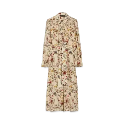 Max Mara Chiado Silk Crepe De Chine Dress "Ivory"