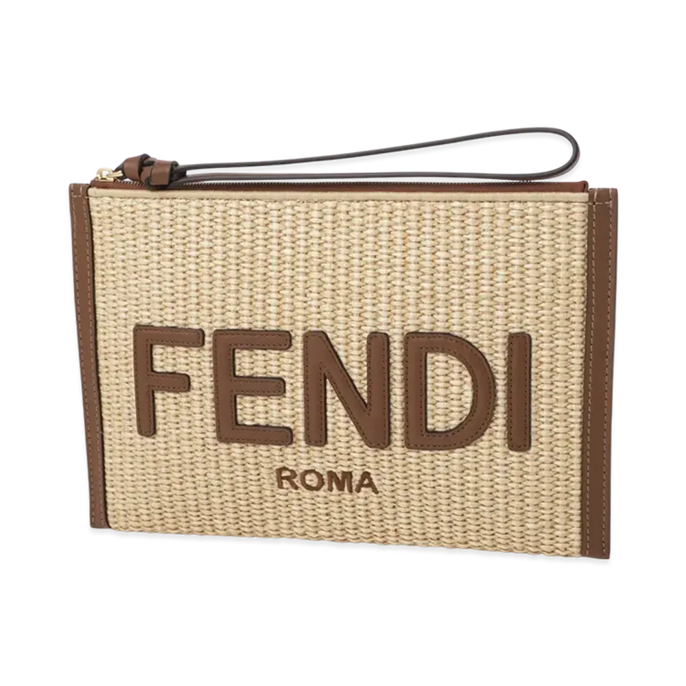 FENDI Clutch Bag/Pouch/Roma Flat Pouch "Beige"