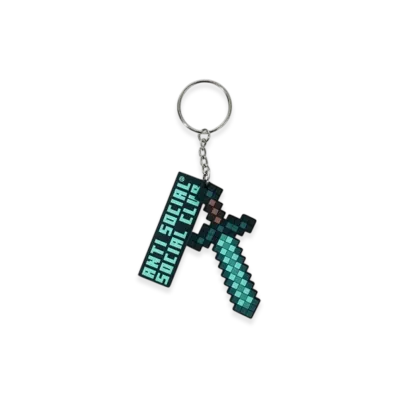 ANTI SOCIAL SOCIAL CLUB x Minecraft Diamond Sword Rubber Keychain "Blue"